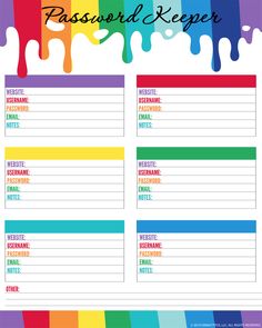 a colorful rainbow paint splattered with the words passport keeper