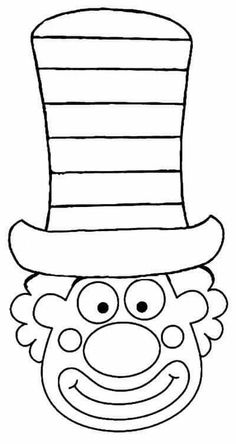 a clown face with a top hat on