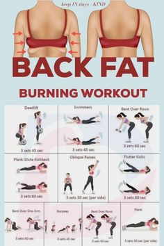 Back Fat Exercises | Home Workout - by Easy Weight Loss Glute Kickbacks, Burning Workout, Back Fat, Trening Abs, Weight Workout Plan, Lose 50 Pounds, Fat Burning Workout, Back Workout