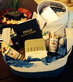 a basket filled with lots of different items