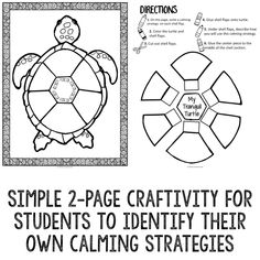 an image of a turtle with the words, simple 2 page craftivity for students to identify