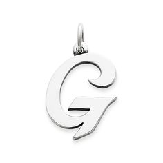 Personalize your look with our Large Script Initial Charm available in all letters of the alphabet from A-Z. Its cursive-style font is displayed in uppercase for a prominent design on any charm necklace, bracelet or anklet. Crafted of sterling silver, thi Classic Silver Initial Necklace With Name, Silver Sterling Initial Letter Necklace, Silver Letter Initial Necklace, Letters Of The Alphabet, Script Initial, All Letters, Letter Charm, James Avery, Letter Charms