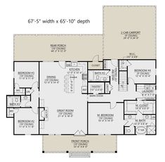 the floor plan for a two story house with 3 bedroom and 2 bath areas,