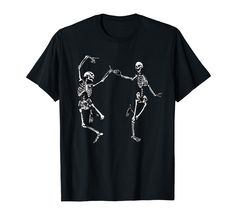 PRICES MAY VARY. Solid colors: 100% Cotton; Heather Grey: 90% Cotton, 10% Polyester; All Other Heathers: 50% Cotton, 50% Polyester Imported Pull On closure Machine Wash Vintage Day of the Dead Halloween Crewneck for Women - Trendy Dancing Skeletons Print, Stay Alive in 2023 Fall Season with this Funny Skeleton Design Exclusive Vintage Halloween Skeleton Print - Halloween Skeleton Costume - Halloween Skeleton Matching Couple - Our unique Halloween Skeleton Costume is the perfect way to add a spoo Skeleton Tshirt, Skeleton Halloween Costume, Skeleton Dance, Dancing Skeletons, Skull Halloween, Halloween 2018, Skull Shirts, Graphic Tee Design, Skull Tshirt