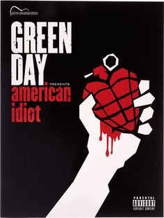 the cover art for green day's american idiott album, which features an image of a hand holding a heart