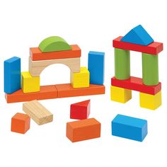 wooden blocks and shapes for children to play with