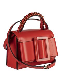 BOYY BOYY Fred Shoulder Bag - Red - 10840784 | italist Designer Top Handle Shoulder Bag With Fold Over Clasp, Designer Satchel Bag With Fold Over Clasp, Designer Rectangular Flap Bag With Fold Over Clasp, Modern Satchel With Fold Over Clasp And Flap, Modern Satchel With Fold Over Clasp, Designer Shoulder Bag With Fold Over Clasp, Red Flap Bag With Detachable Strap And Top Handle, Red Top Handle Flap Bag With Detachable Strap, Designer Satchel Shoulder Bag With Fold Over Clasp