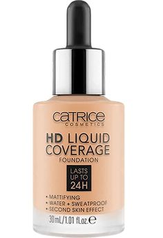 PRICES MAY VARY. THE COVERAGE OF YOUR DREAMS! The Catrice HD Liquid Coverage Foundation is an ultra-lightweight, high coverage, long lasting foundation for a natural looking, matte finish. Featuring a unique dropper applicator, this foundation is so lightweight it provides a second skin, airbrushed effect for up to 24 hours. BENEFITS: Covers imperfections and mattifies the skin creating a smooth and even complexion for up to 24 hours; features a unique dropper applicator; natural-looking matte f High Coverage Foundation, Long Lasting Foundation, Natural Foundation, Foundation Application, Perfect Complexion, Benzoic Acid, Perfect Foundation, Cruelty Free Beauty, Sand Beige