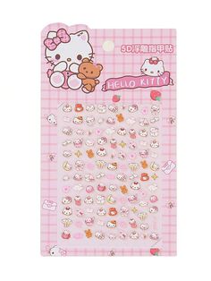 Color:Multicolor \nMaterial:PVC \nType:3D/5D Nail Art Stickers \nPattern Type:Animal \nPattern Type:Geometric \n Cinnamoroll Nail Art, Anime Nail, Cat Nail Art, Cat Nail, Hello Kitty Kuromi, Anime Nails, New Anime, Kuromi Cinnamoroll, Hello Kitty Nails