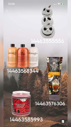 an advertisement for halloween products with pumpkins and jack - o'- lantern faces