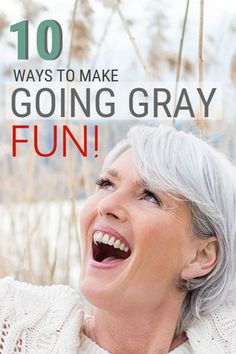 Not everybody finds the cold turkey gray hair transition fun. So, here are ten ways to help you get through it and enjoy yourself along the way! #grayhair #grayhairtransition #greyhair #grombre Hair Brunettes, Gray Roots, Short Platinum Blonde Hair, Gray Hair Transition, Graying Hair, Blonde Hair With Roots, Hair Transition