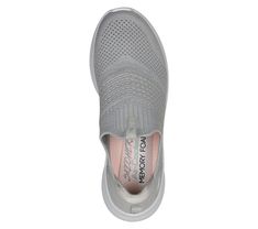 Step in flexible comfort and athletic style with Skechers Ultra Flex 3.0 - Classy Charm. This Stretch Fit® slip-on features an engineered knit upper with a Skechers Air-Cooled Memory Foam® insole. Slip-on Running Shoes With Arch Support For Sports, Slip-on Mesh Running Shoes With Arch Support, Gray Slip-on Sneakers With Arch Support For Sports, Synthetic Slip-on Sneakers With Arch Support For Sports, Sporty Stretch Slip-on Sneakers For Sports, Slip-on Synthetic Running Shoes For Light Exercise, Sports Sneakers With Cushioned Stretch Footbed, Sporty Ergonomic Slip-on Sneakers With Arch Support, Slip-on Training Sneakers With Arch Support