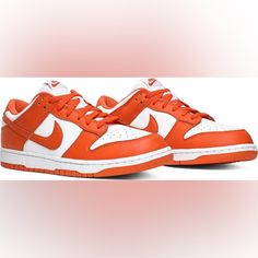 Nike Leather Low Top Sneakers. Orange. Rubber Trim. Round-Toes. White Laces. Size 9. Worn Once. Nike Shoes Orange, Nike Leather, Shoes Orange, White Men, Low Top Sneakers, Nike Dunk, Nike Dunks, Mens Shoes Sneakers, Low Top