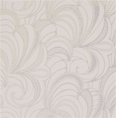 a white and grey wallpaper with an intricate design on the back side of it