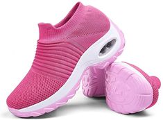 Amazon.com | Women's Walking Shoes Sock Sneakers - Mesh Slip On Air Cushion Lady Girls Modern Jazz Dance Easy Shoes Platform Loafers Pink, 5.5 | Walking Dance Easy, Easy Shoes, Dance Shoes Jazz, Shoes Amazon, Women's Walking Shoes, Walking Socks, Dance Sneakers, Comfortable Walking Shoes, Best Walking Shoes