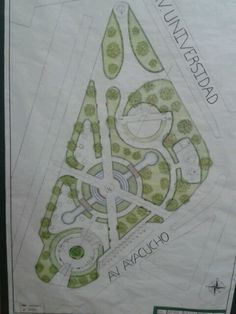 a drawing of a plan for an urban park