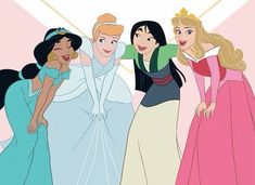 the disney princesses are posing together for a photo