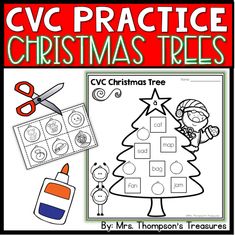 the cvc practice christmas tree worksheet