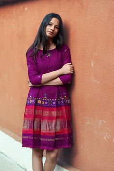 Saree Dress Ideas, Saree Dress Indian Kurti, Saree Dress Indian, Indian Frocks, Indian Celebration, Kalamkari Dresses, Simple Kurti, Ikkat Dresses, Indian Kurti