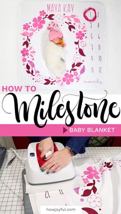 a woman ironing fabric with the title how to make your own personalized baby blanket