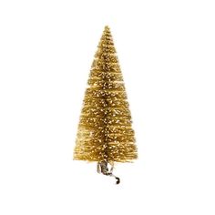 a small gold christmas tree on a white background