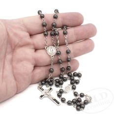 🙏✨ Discover divine protection with our Saint St. Benedict Hematite Beads Rosary Necklace! 📿⛪️ #eBay #eBaySeller #Christianity #eBayStore #Hematite #SaintBenedictMedal #Rosary #CatholicRosary Hematite Bead Necklaces As Gifts, Hematite Bead Necklace As A Gift, Silver Rosary With Black Beads As Gift, Silver Hematite Necklace With 8mm Beads, Hematite Beaded Necklaces As Gift, Hematite Beaded Necklaces With Round Beads For Gifts, Beads Rosary, Divine Protection, Saint Benedict