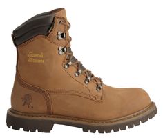 Chippewa Heavy Duty Waterproof & Insulated Aged Bark 8" Work Boots - Steel Toe, Bark Insulated Waterproof Lace-up Safety Boots, Insulated Lace-up Safety Boots, Insulated Lace-up Work Boots For Outdoor Work, Cafe Racer Style, Work Boots, Cafe Racer, Insulation, Heavy Duty, Lace Up