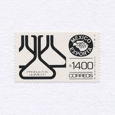 a postage stamp with black and white images on it