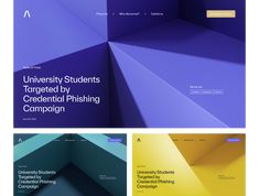 the website design for university students targeted by creative phishing compogns is shown in three different colors