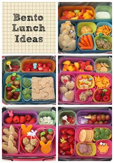 lunch boxes filled with different types of food