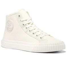 PF Flyers Center Hi | Canvas Hi Tops | Unisex Sneaker – P.F. Flyers Pf Flyers, White High Tops, Duck Canvas, Basketball Sneakers, American Classic, Canvas Sneakers, Cotton Lace, Shoe Box, Sea Salt