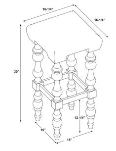 a drawing of a table with candles on it and the measurements for each candle holder