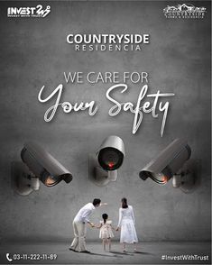 two people holding hands in front of security cameras with the words, we care for your safety