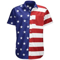 Baggy Sleeves, Western Casual, Dress Well, Patriotic Shirts, Plaid Shorts, Short Sleeve Button Up, Button Down Collar, American Flag, Short Sleeve Shirt