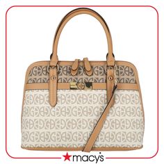 Make a signature style statement with this logo-splashed satchel from Giani Bernini. With shiny hardware, its generous interior stows all your here-to-there essentials. Hardware Logo, Medium Sized Bags, Cute Purses, Satchel Purse, Style Statement, Color Ivory, Brown Beige, Signature Style, Michael Kors Monogram