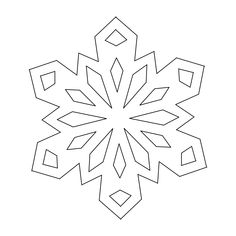 a snowflake is shown in black and white