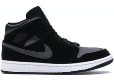 Air Jordan 1 Mid Black, Authentic Jordans, Air Jordan 1 Mid Se, Jordan Sneakers, Hot Sneakers, Air Jordan 1 Mid, Jordans For Men, Jordan 1 Mid, Watch Collection