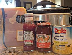 the ingredients to make crock pot chicken casserole are on the counter