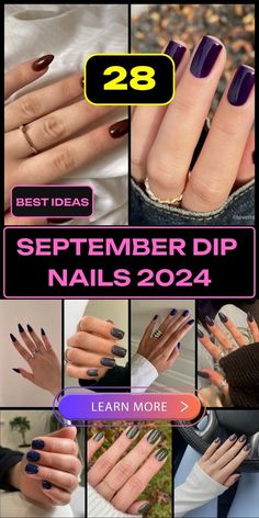 Short Dip Nails Almond, Dip Manicure Ideas Fall, September Dip Nails, September 2024 Nails, September Manicure, September Nail Colors 2024, Fall Dipped Nails, September Nails 2024, September Nail Ideas 2024