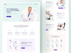 Clinic Landing Page designed by Omer Erdogan. Connect with them on Dribbble; the global community for designers and creative professionals. Website Landing Page Design, Healthcare Website, Medical Website, Medical Website Design, Medical App, Website Landing Page, Directory Design, Best Doctors, Medical Help