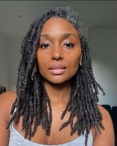 Short Thick Locs, Dreadlocks Hairstyles For Women, Embracing Grey Hair, Short Dreadlocks Hairstyles, Dreadlocks Hairstyle, Short Dreadlocks, Dreadlocks Hairstyles, Dread Locks, Hairstyle For Women