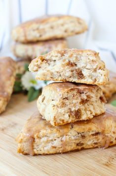 three biscuits stacked on top of each other