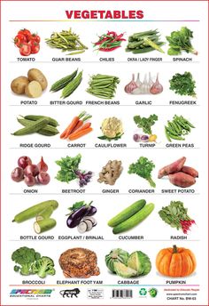 an image of vegetables that are labeled in english