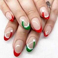 Christmas Nail Ideas, Almond Press On Nails, Self Nail, Salon Nails, Medium Almond, Cute Simple Nails, Nails Done, Christmas Nails Acrylic, Winter Nail