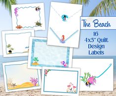 the beach 6x5's quilt design labels