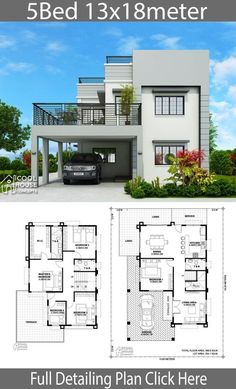 two story house plan with 3 beds and 1 bathrooms