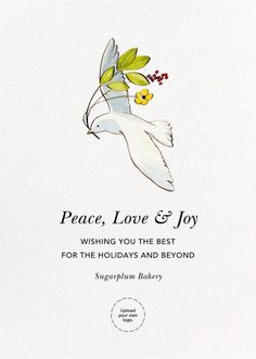 peace, love and joy wishing you the best for the holidays and beyond