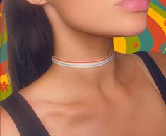 Vintage style ribbon choker. Colorful stripes an easy to wear polyester blend material that is adjustable for your comfort. Trendy Spring Choker, Adjustable Multicolor Choker For Spring, Trendy Adjustable Choker For Spring, Trendy Adjustable Summer Choker, Spring White Adjustable Choker, Ribbon Choker, Fun Times, Choker Necklaces, Vintage Stil