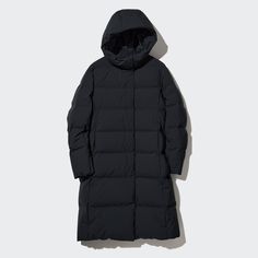 Seamless Down Long Coat | UNIQLO GB Uniqlo Coat, Uniqlo Jackets, Matte Fabric, Style Sportif, Uniqlo Women, Down Parka, Styling Ideas, Look Plus, Look Casual