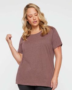 Ladies Curvy - Crew Neck -- Fine Jersey T-shirt -- Sangria Color Sangria Color, Full Figured, Sangria, Jersey T Shirt, Fabric Color, Award Winning, Apparel Accessories, Shirts Tops, Colorful Shirts